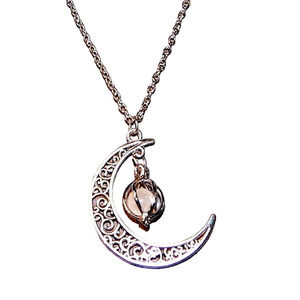 Moon With a Caged Star* ~(Milky Stone) Necklace